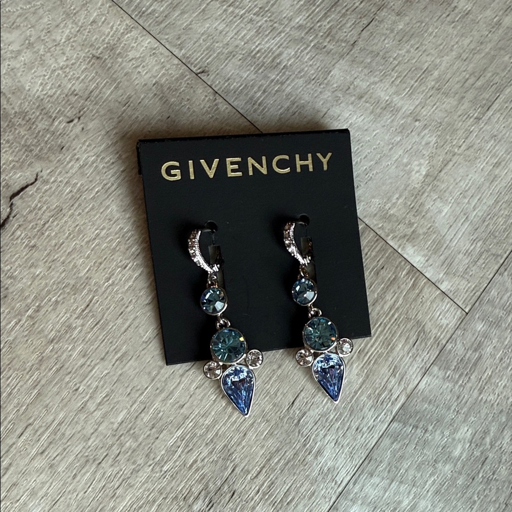 Givenchy Sapphire and Silver Dangle Earrings
